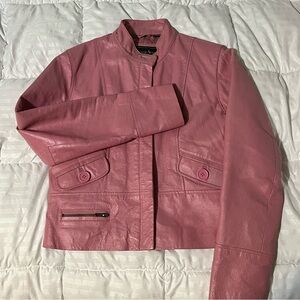 Pink leather jacket (perfect for valentines)💗